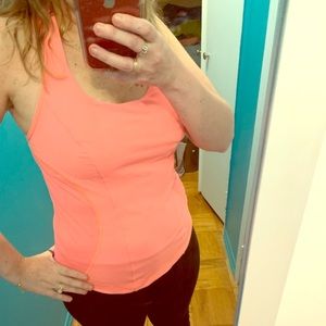 Lululemon cross back neon pink tank top
